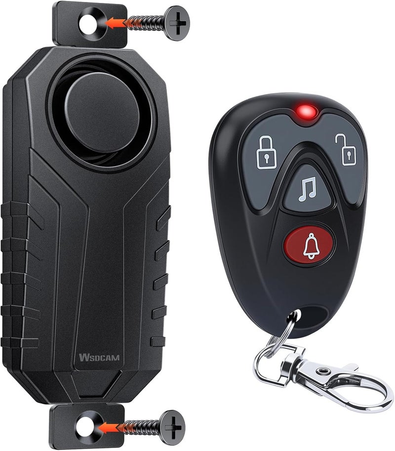 wsdcam Screw-Mounted Trailer Anti-Theft Alarm - 113dB Loud Vibration Security Car Alarm with 7-Level Sensitivity, IP65 Waterproof, 130ft Remote Control for Truck Tool Box, Rooftop Cargo & Outdoor Gear - Image 1